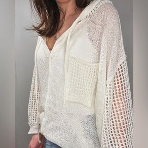 POL open knit lightweight hoodie, size medium